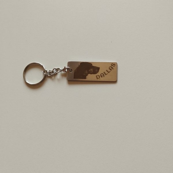 Llavero rectangular de acero personalizable