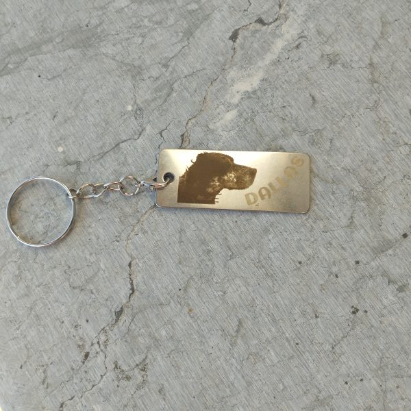Llavero rectangular de acero personalizable