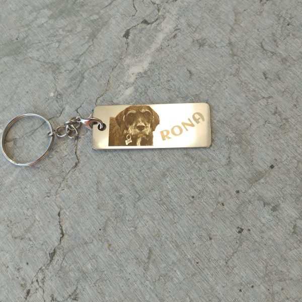 Llavero rectangular de acero personalizable