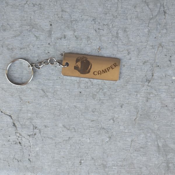 Llavero rectangular de acero personalizable