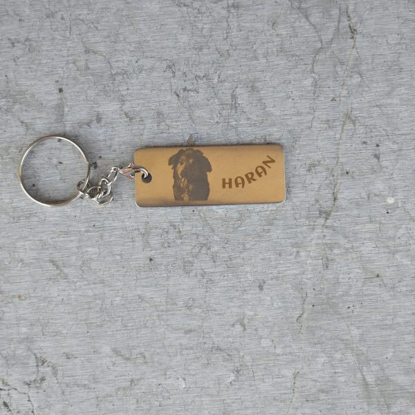 Llavero rectangular de acero personalizable