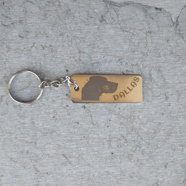 Llavero rectangular de acero personalizable