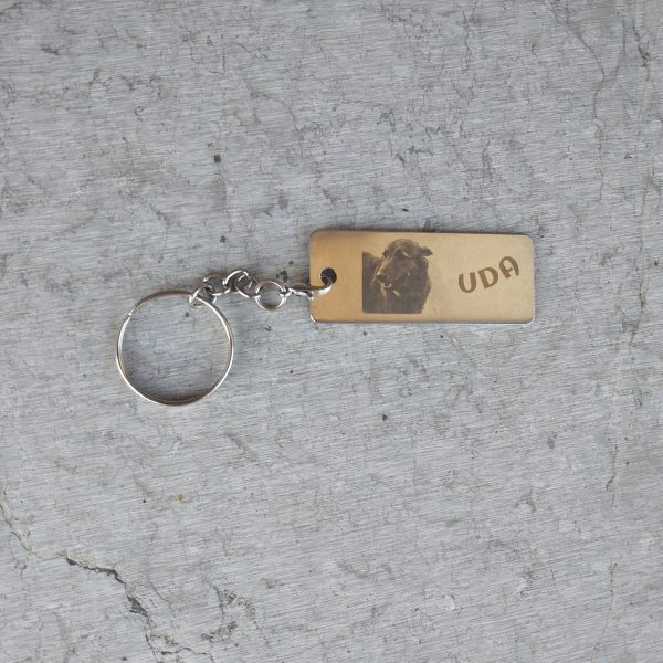 Llavero rectangular de acero personalizable