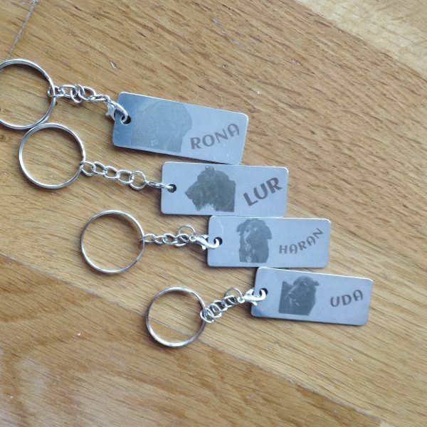 Llavero rectangular de acero personalizable